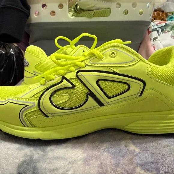 Dior Neon Yellow Athletic Sneakers - Picture 6 of 8
